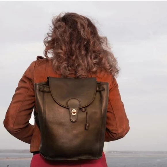 Coach Vintage Turn Lock Leather Backpack - Picture 6 of 16